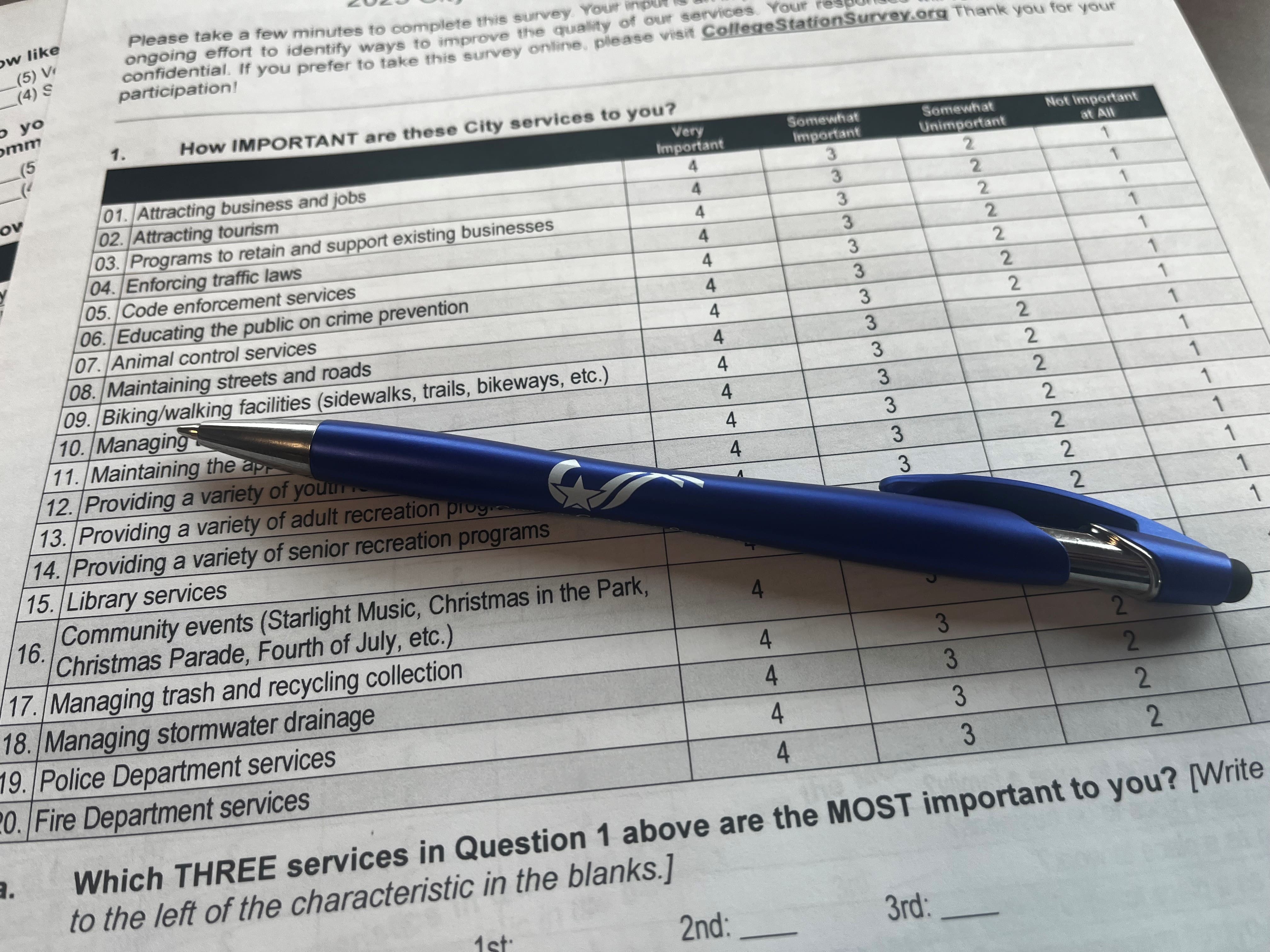 City seeks community participation in comprehensive citizen satisfaction survey